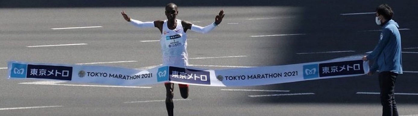 Eliud Kipchoge wint Tokyo Marathon.